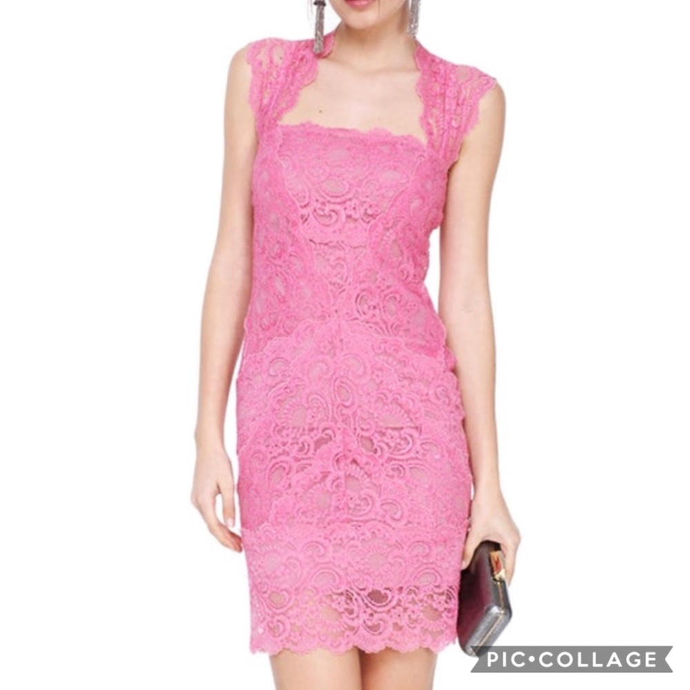 Nicole Miller Pink Lace Dress